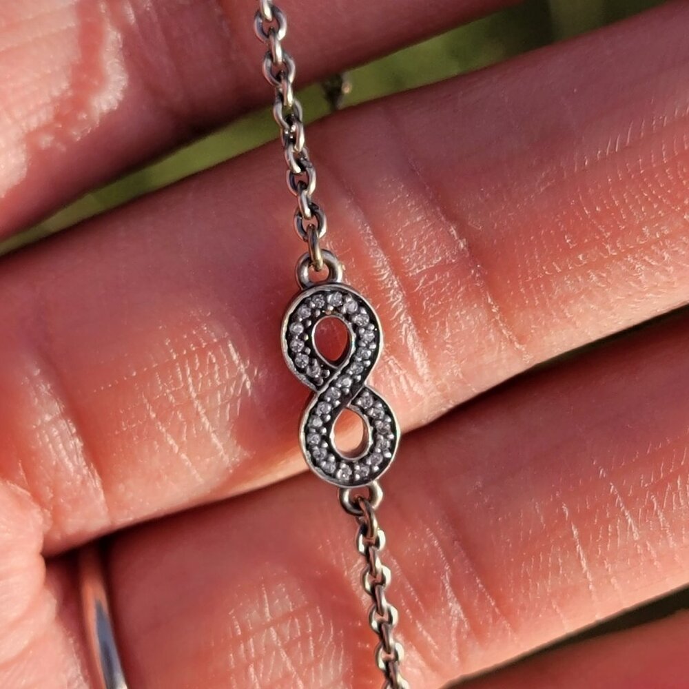 Retired authentic PANDORA symbol of eternity bracelet 925 sterling silver infini